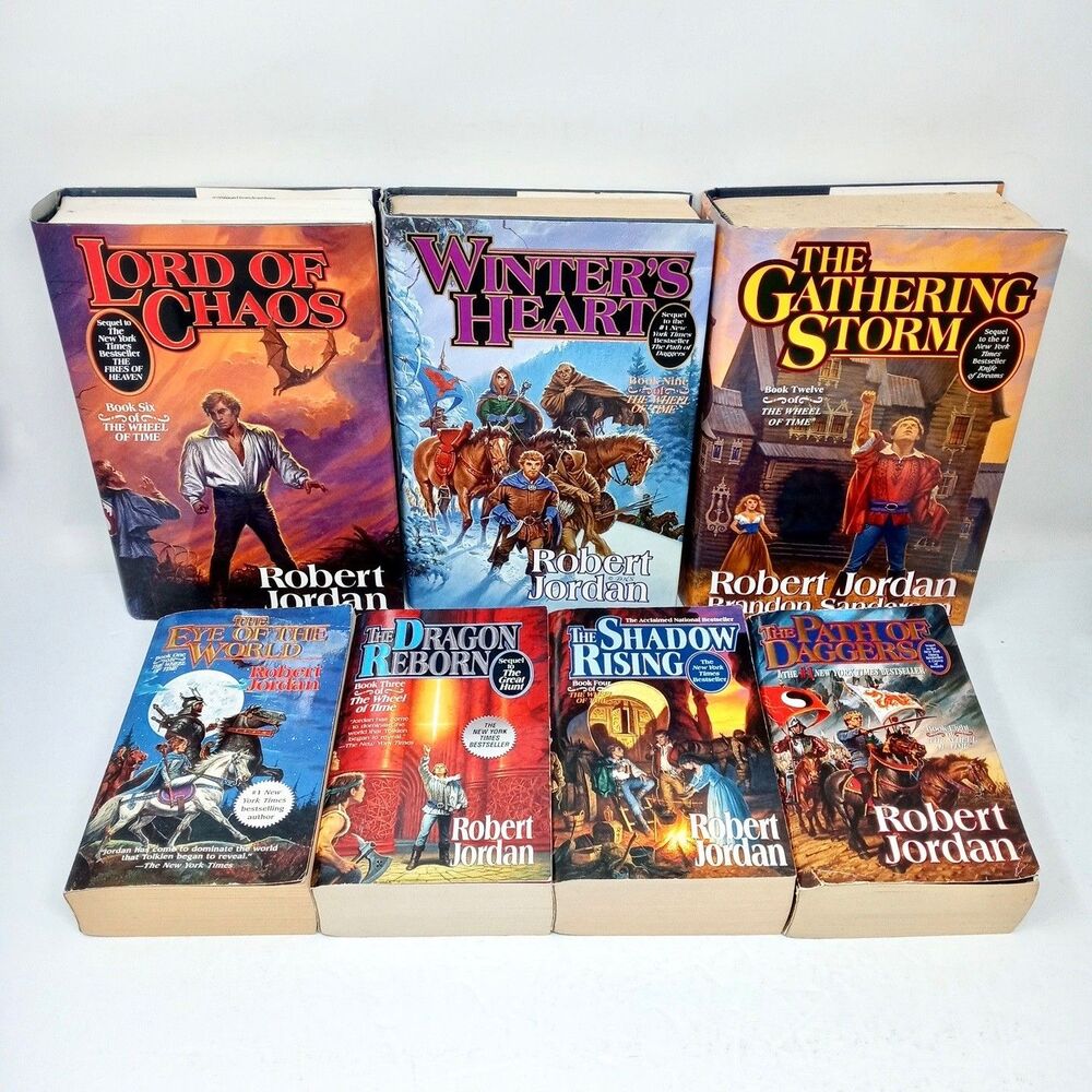 Wheel of Time Robert Jordan Paperback & Hardcover Lot (# 1 3 4 6 8 9 12)